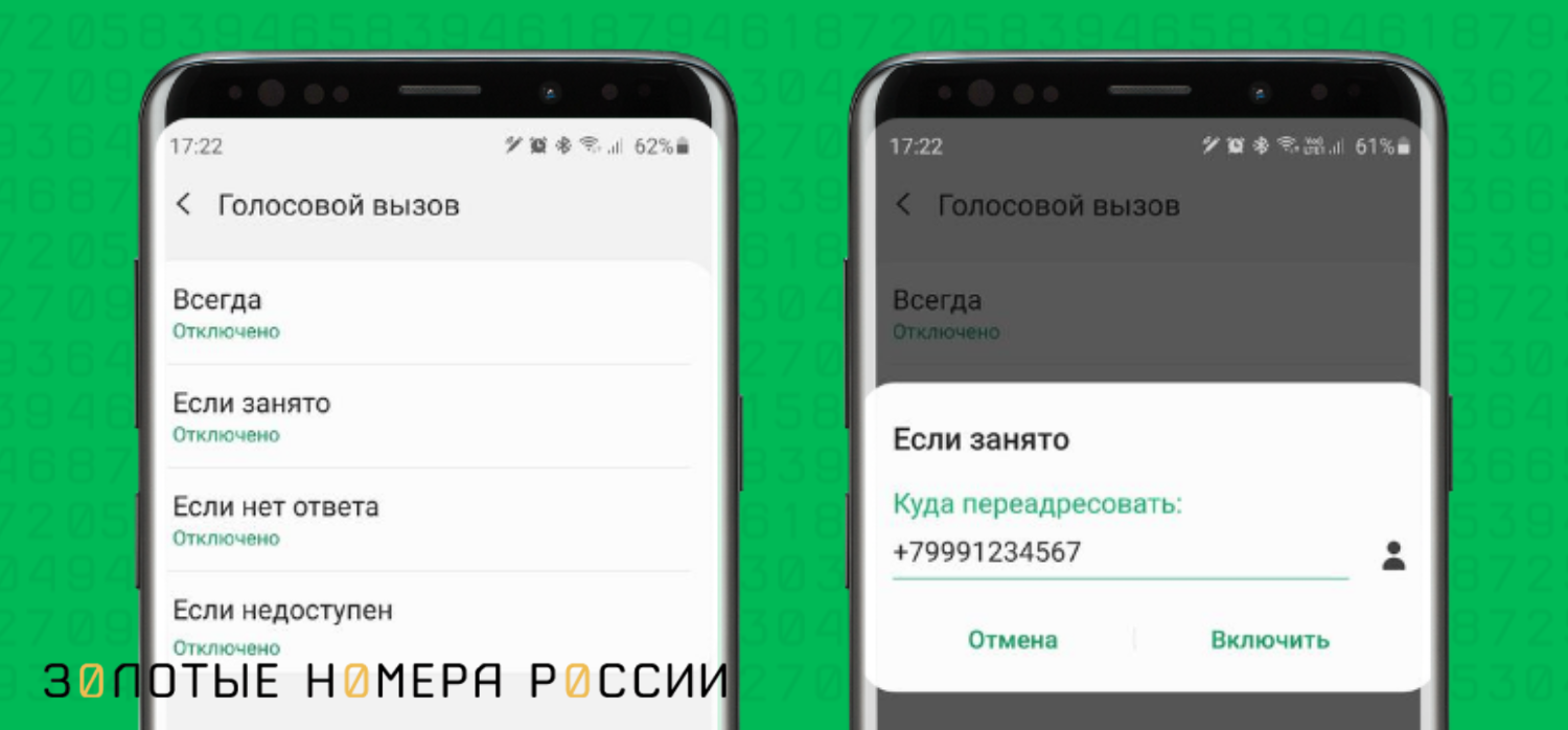 Настройка переадресации вызова в настройках телефона